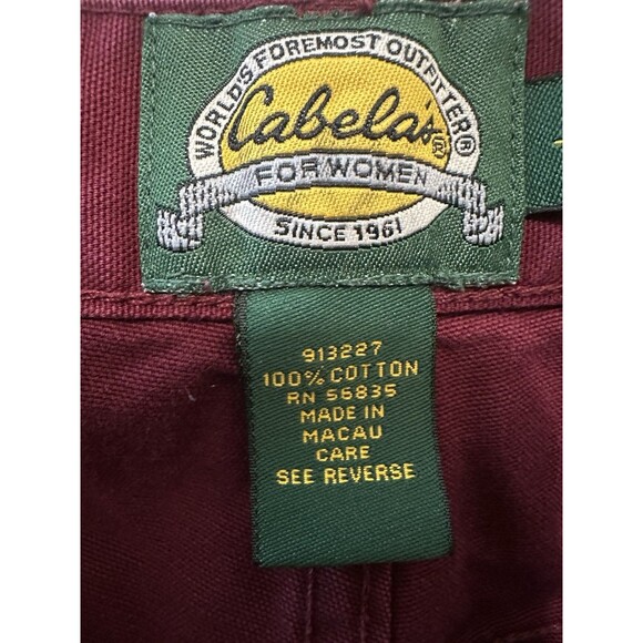 Cabela's For Women Burgundy 100% Cotton Size 10 - Picture 4 of 5